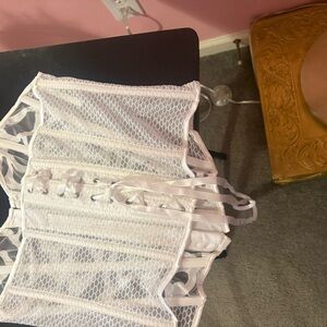 White Lace-Up Mesh Corset BraCorset